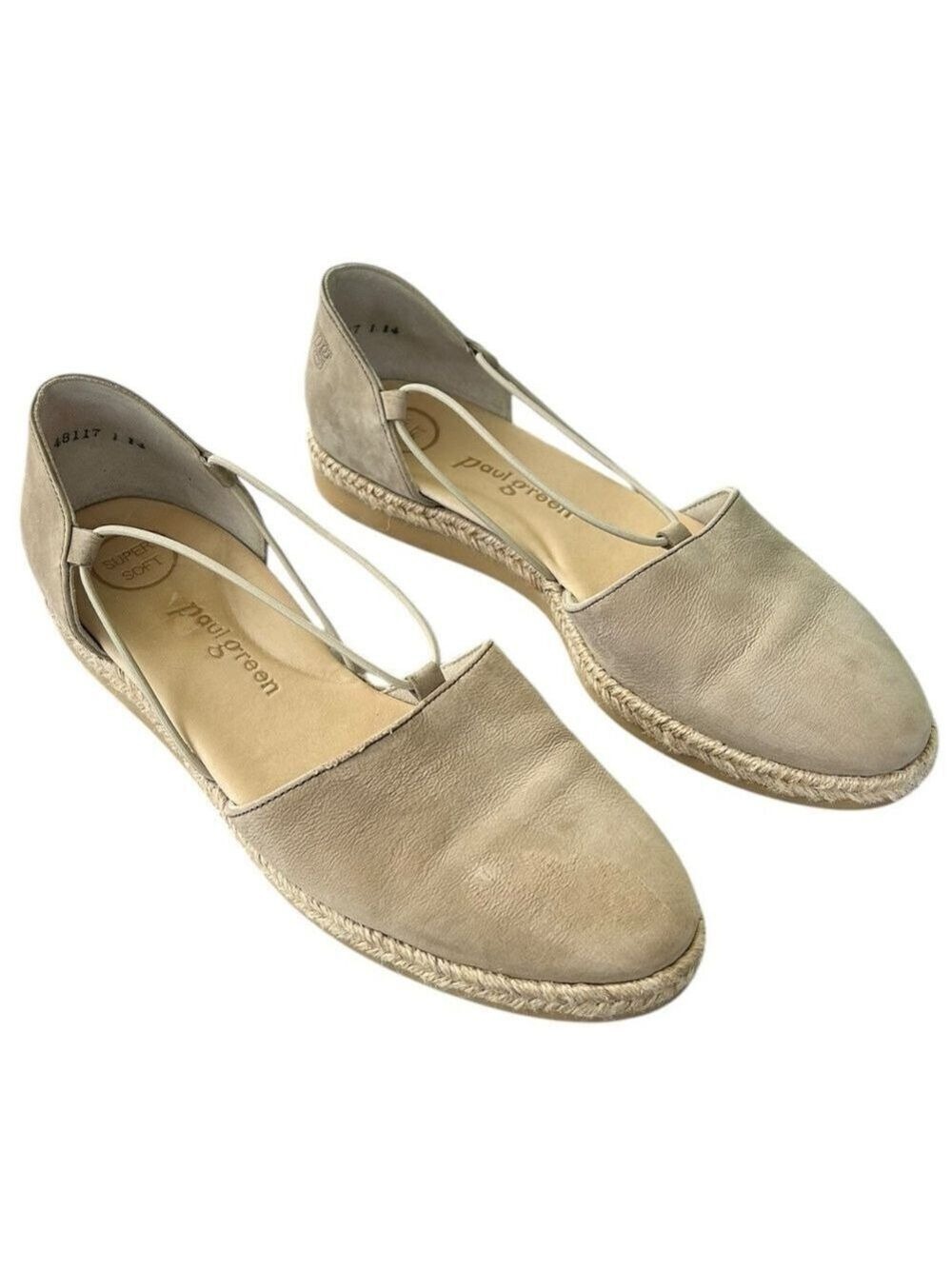 PAUL GREEN ALEGRA ESPADRILLE Linen Soft Suede Austria Worn Once Inside Women’s 8